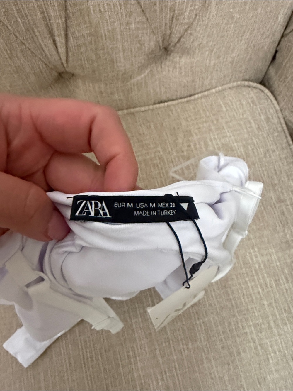 ZARA White Spaghetti-Strap Bodysuit - Picture 5 of 5